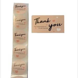 NEW 25 Thank you for supporting my small business cards and 25 matching stickers